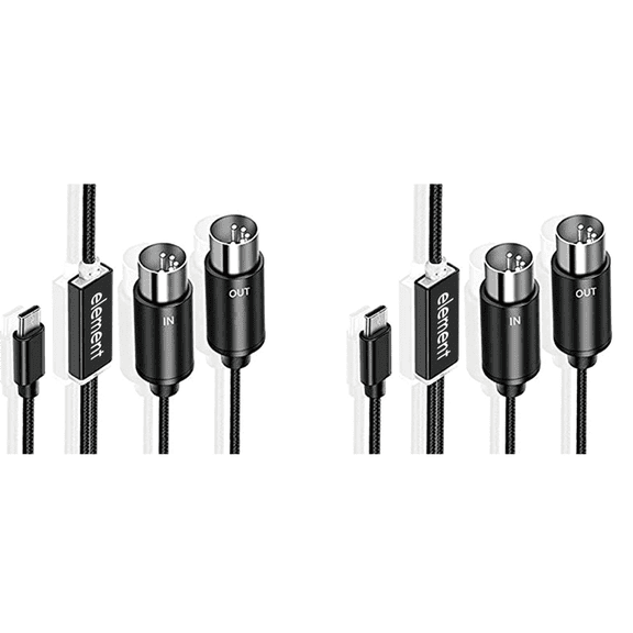 2X MIDI to USB C Type Cable Converter with Indicator Light for Electronic Organ Computer