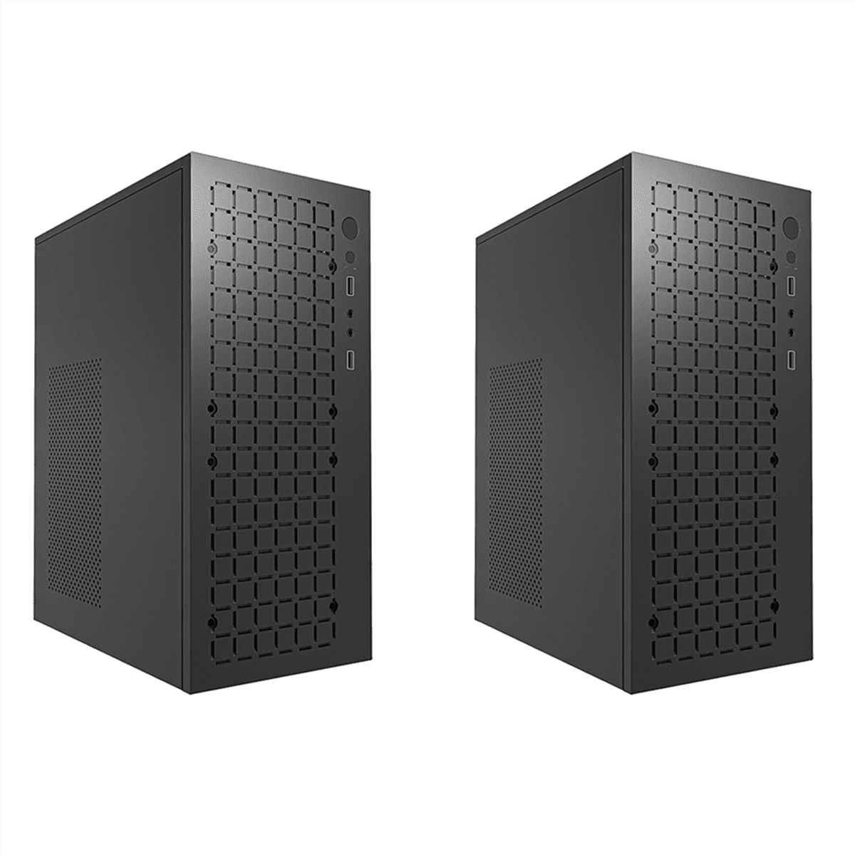 2X MINI Computer Case M-ATX/ ITX Computer PC USB2.0 Chassis Support SSD 3.5 Inch HDD Mini PSU Case,2 x computer case,Black