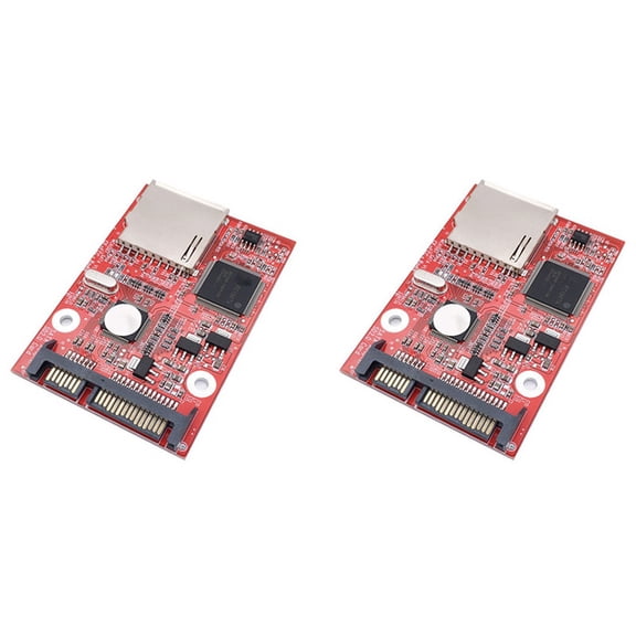 2X MMC SD SDHC 2.0SATA to SD High-Speed Adapter Card SD Card to Adapter HDD Secure Digital Conversion Adapter,2 x SD Card to Adapter,Red
