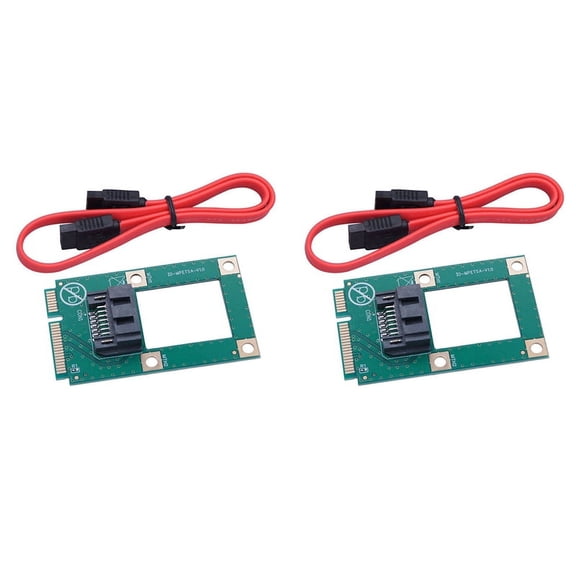 2X MSATA to Conversion Card Mini to Adapter Card MINI to Interface Computer Expansion Card,2 x Expansion Card 2 x Cable,Green