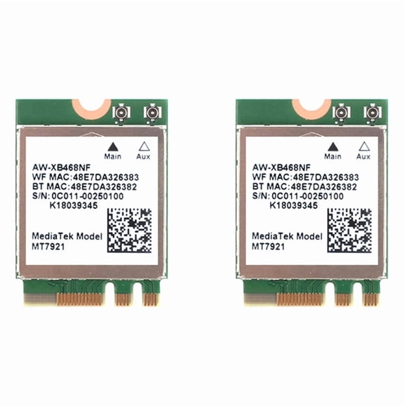 2X MT7921 WIFI6 2.4G 5G Gigabit Network Card M2 5.2 BT Network Card Desktop Computer Built-in Wireless Network Card,2 x Network Card,Green