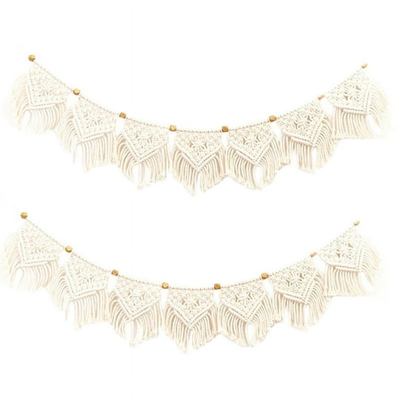 2X Macrame Fringed Woven Tapestry Wall Hanging Home Decoration Decor Living Room Bedroom Headboard