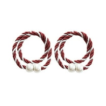 2X Magnetic Curtain Tapes Strong Magnetic Curtain Tiebacks Modern Simple Style Drape Tie Backs Convenient Decorative Weave Rope Curtain Holdbacks for Thin or Thick Home & Office Window Draperies