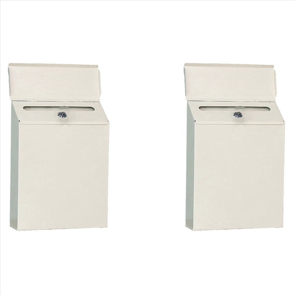 2X Mailbox Office Mailboxes Mail Boxes Outdoor Wall Mounted Locking Wall- Key Drop Box