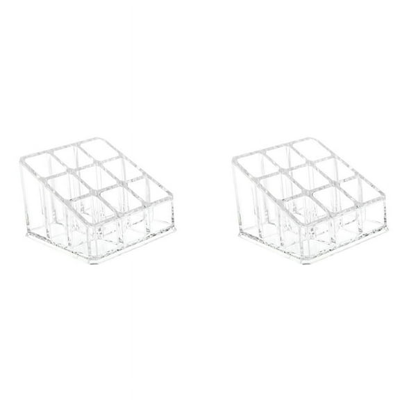2X Makeup 9 Lipstick Acrylic Storage Display Stand Case Rack Holder Organizer