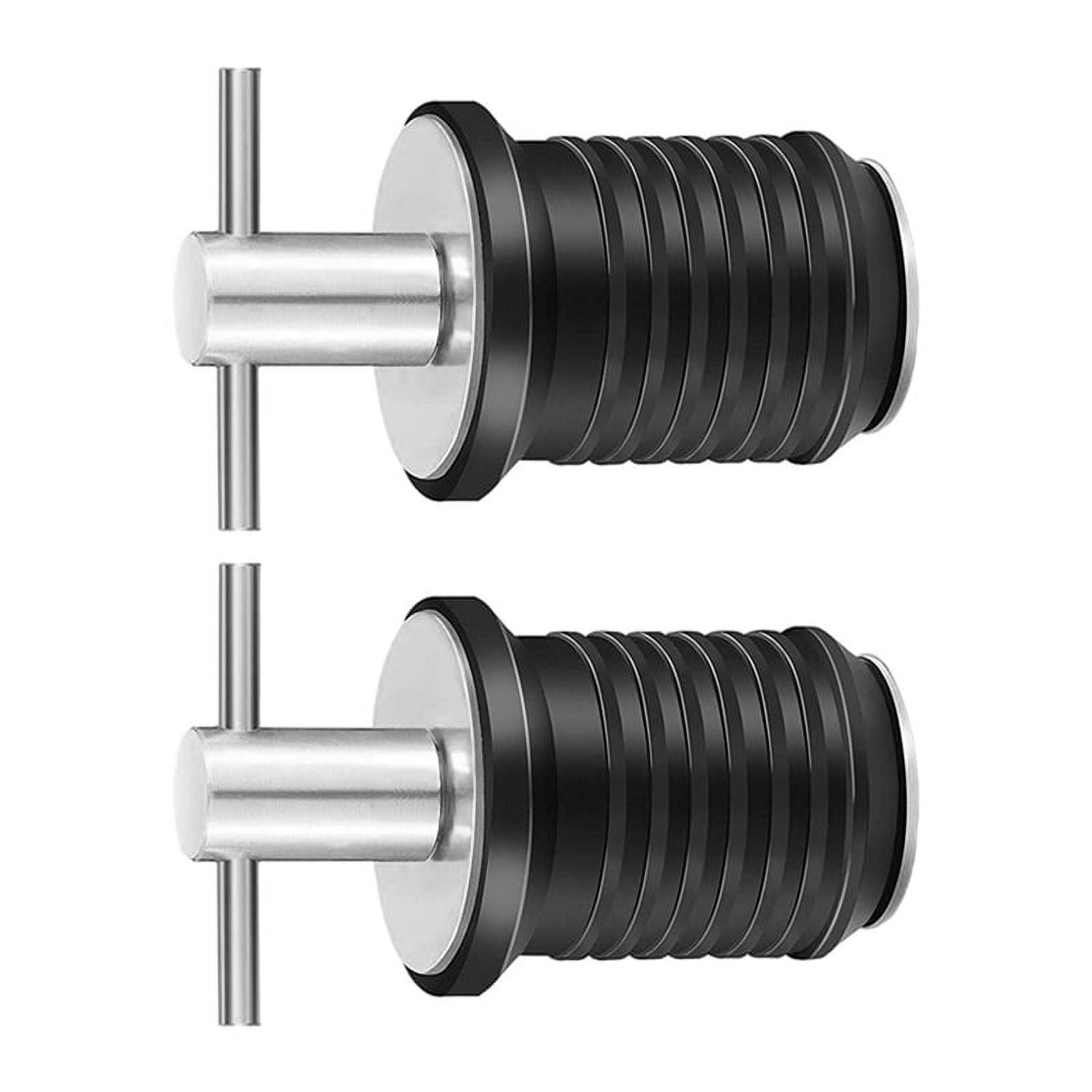 2X Marine Boat Drain Plug THandle Screw Adjustable Rubber Deck Drain