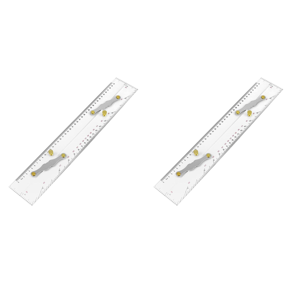 2X Marine Parallel Ruler Clear Scales, Mapping Points to Pull 450MM, Nautical Charts