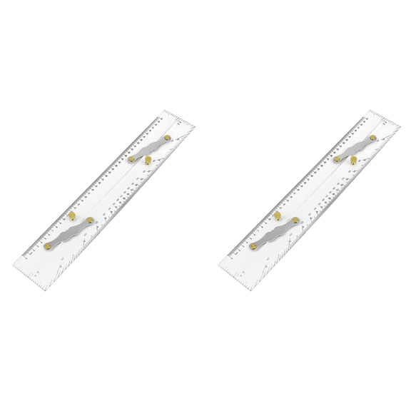 2X Marine Parallel Ruler Clear Scales, Mapping Points to Pull Parallel Ruler 450MM, Nautical Charts Parallel Ruler,2 pcs Parallel Ruler,as shown