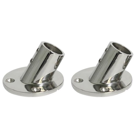 2X Marine Stainless Steel 60 Degree 22mm 7/8 Inch Tube Round Base Hand Rail Railing Fitting Yachts Accessories
