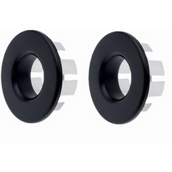 2X Matte Black Plated Copper Overflow Ring for Bathroom Sink, Overflow for Kitchen and Bathroom Sink