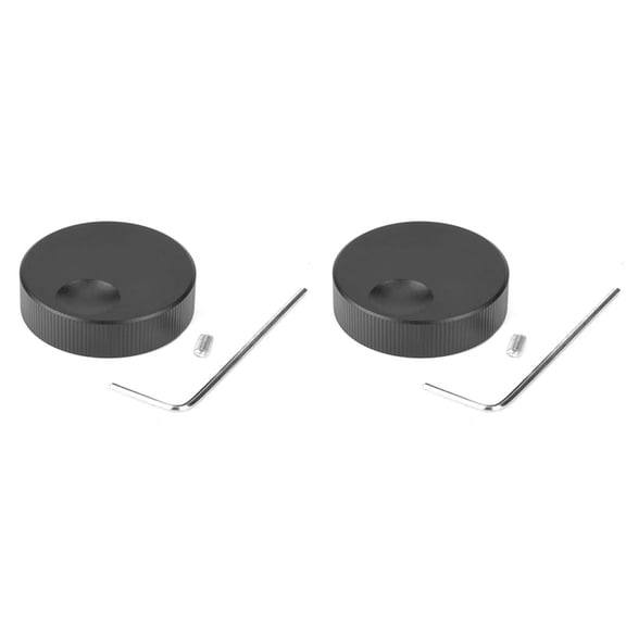 2X Matte Universal Convenient 32x13mm 6mm Hole Black Solid Aluminum Solid Volume Potentiometer Control Knob