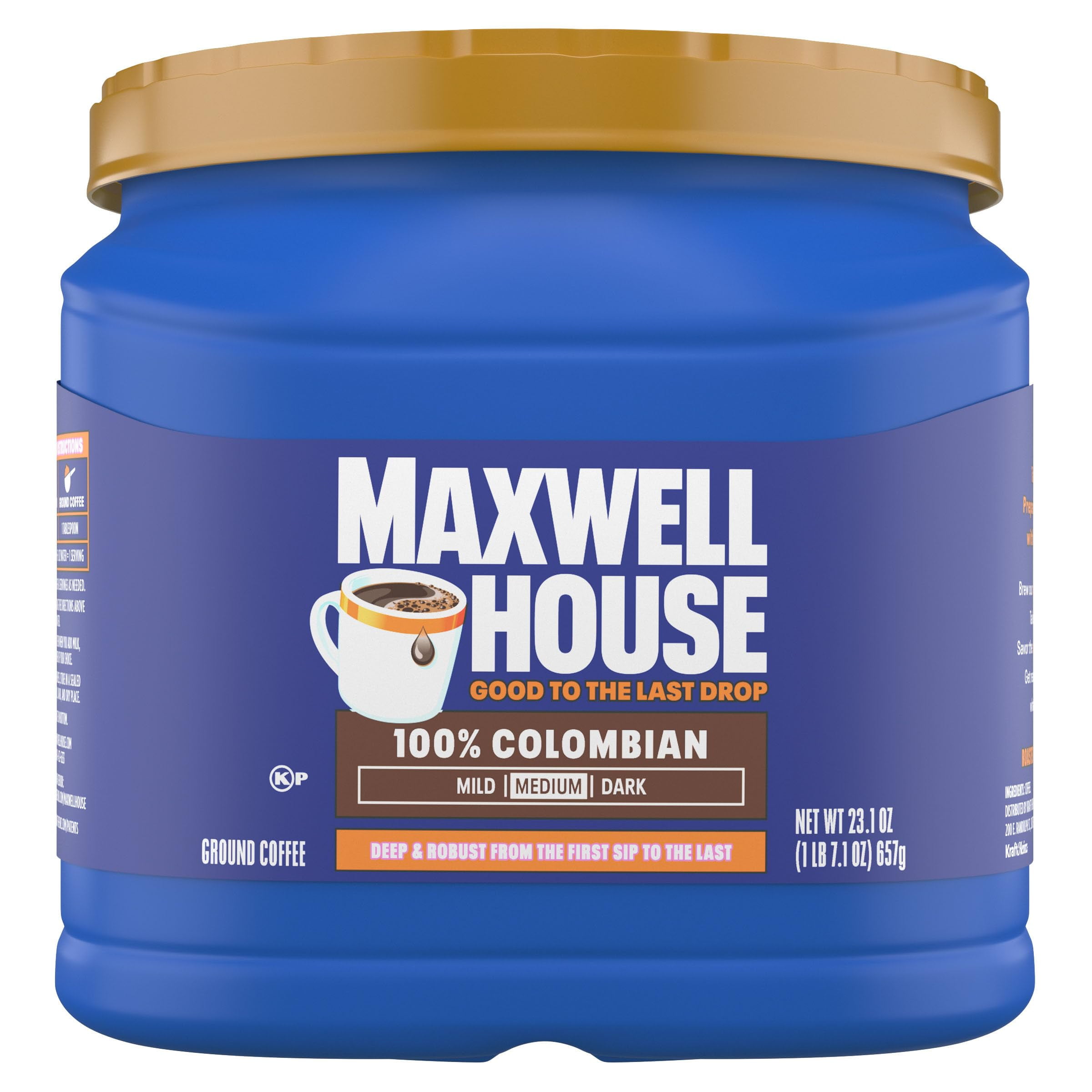 2X - Maxwell House 23.1Oz Ground Coffee Medium 100% Colombian Roast