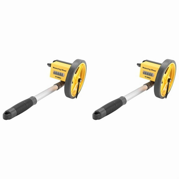 2X Measuring Wheel Distance Wheel Measurer Wheel Plastic 17.72 x 6.3 x 5.51in for Surveyors(Small Wheel, 12),2 * measure wheel,Yellow&black
