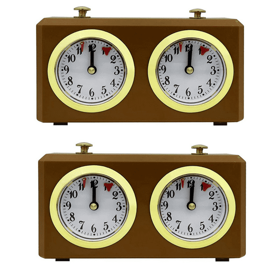 2X Mechanical Chess Clock Analog for Chess Game Timer Clock Official Clocks No Battery Needed