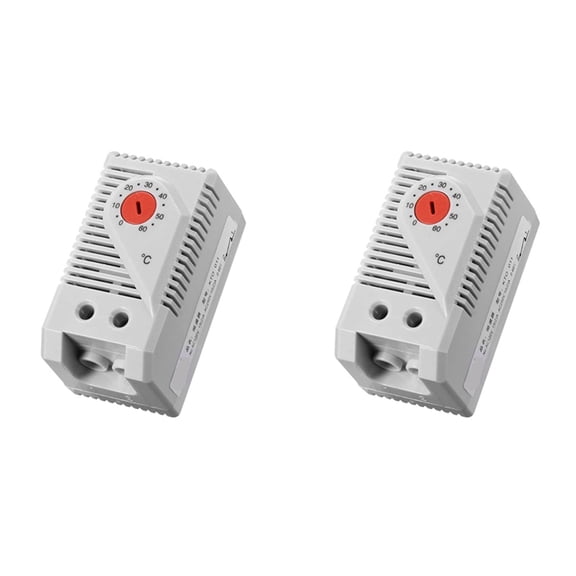 2X Mechanical Thermostat, KTO011 0-60Celsius Adjustable Compact Normally Close(C) Temperature Controller Switch,Red