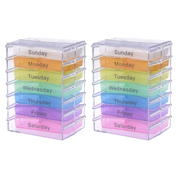 New Arrivals 2X Medicine Weekly Storage Pill 7 Day Tablet Sorter Box Container Case Organizer