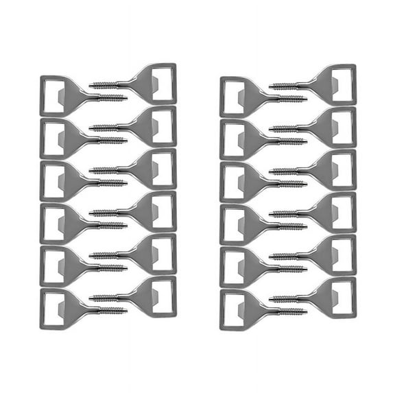 2X Metal Bottle Opener Blank Stainless Steel Flat Bottle Opener Inserts Kit Threaded Beer Opener Hardware for