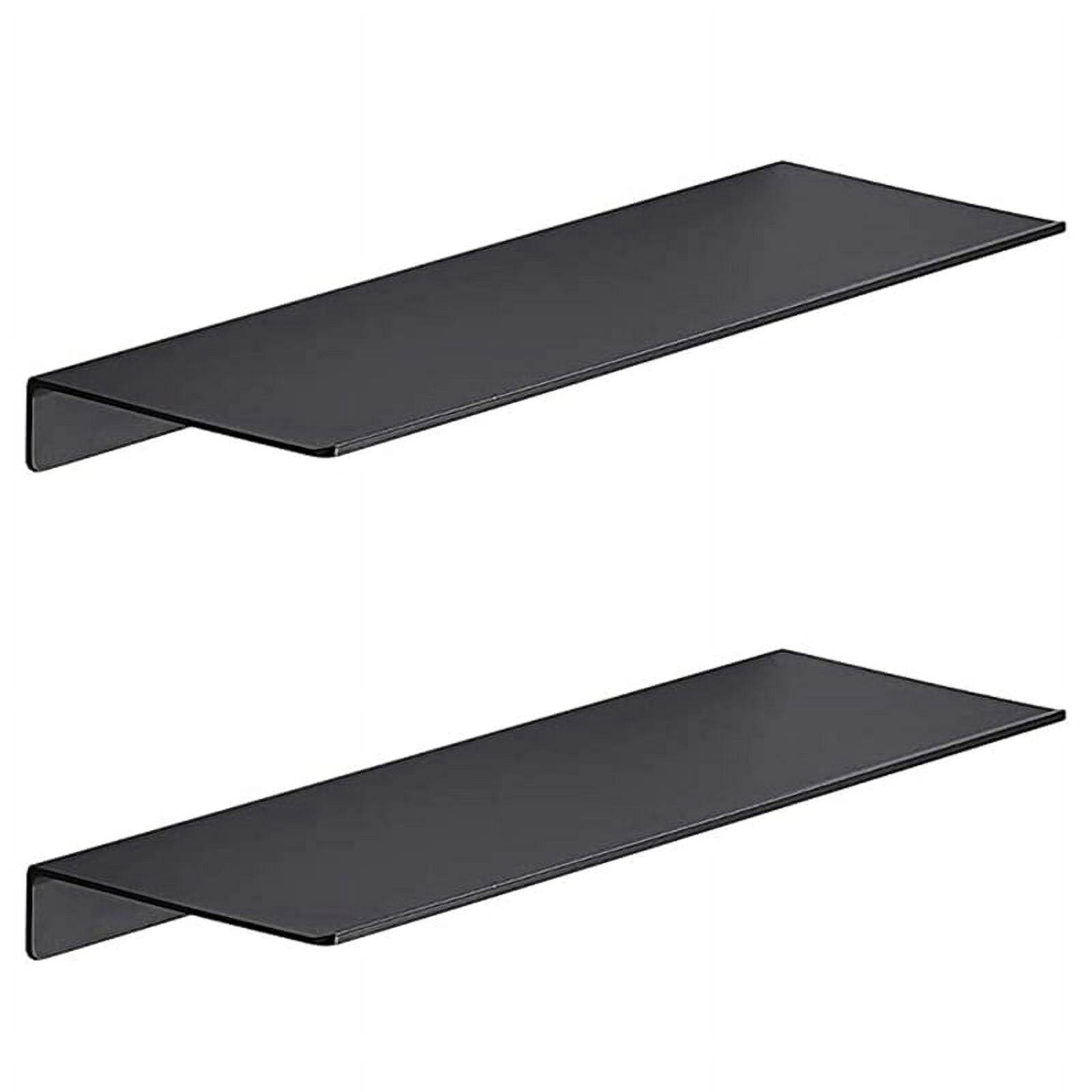 2X Metal Wall Shelves,Black Floating Shelves,Bathroom Racks, Wall