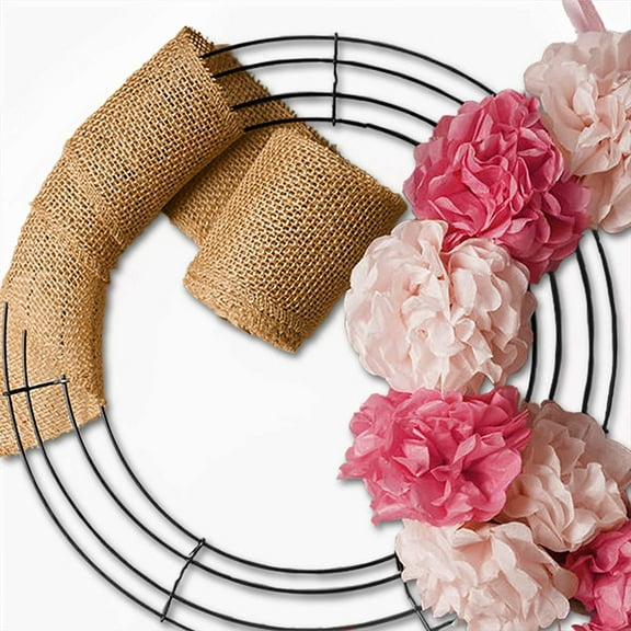 (2X) Metal Wire Wreath Rings/Frame 14.25 in. Green Wire Frame Perfect for Crafts Floral and Flower Design Metal Wreath Ring