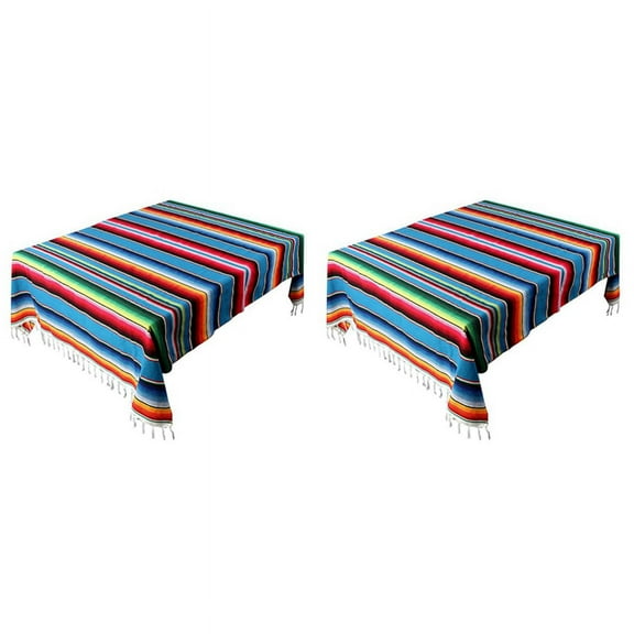 2X Mexican Blanket Sarape Picnic Rug Throw Tablecloth Hot Rod for Yoga Party , 150X215cm
