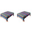 thumbnail image 1 of 2X Mexican Blanket Sarape Picnic Rug Throw Tablecloth Hot Rod for Yoga Party , 120X180cm,2 x Table Runner,Lake Blue, 1 of 6