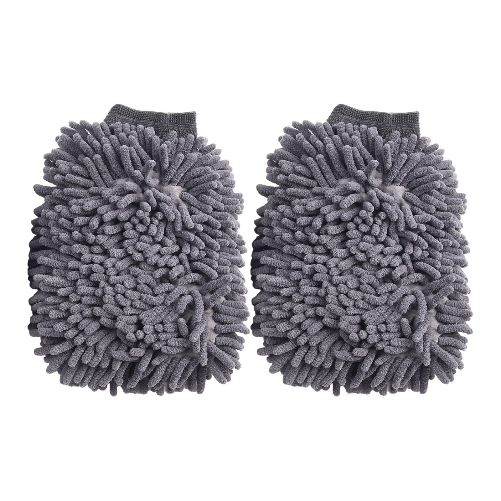 2X Microfibre Car Wash Mitt Ultra Soft Noodle Glove Scrub Cleaning Sponge 2 In 1