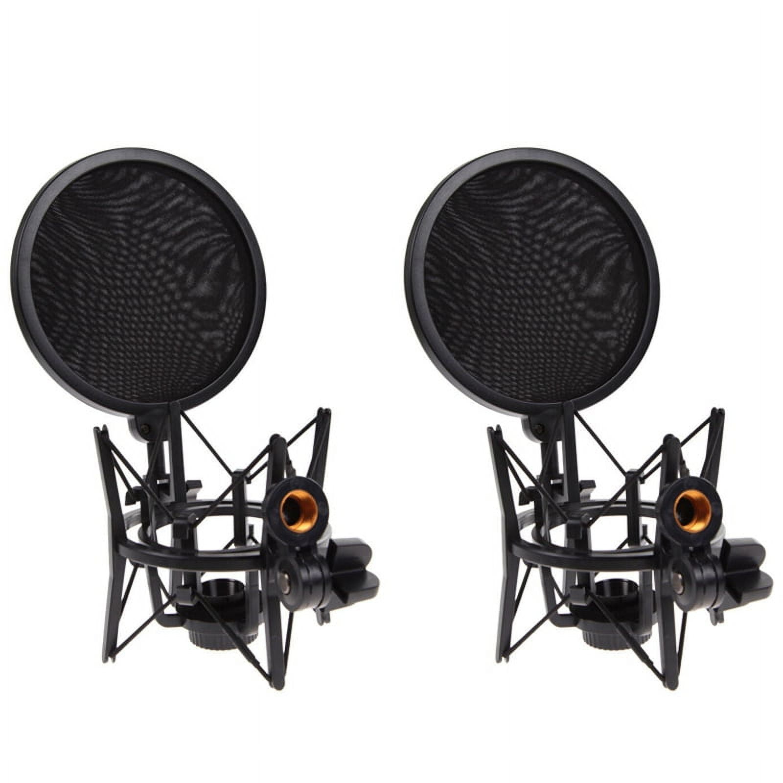 2X Microphone Mic Shock Mount with Shield Articulating Head Holder