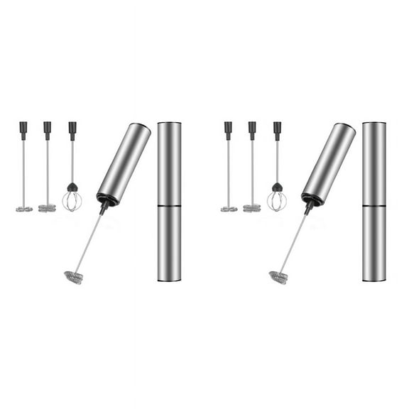 2X Milk Frother Handheld Coffee Frother Electric Whisk, USB Rechargeable Foam Maker Bubbler Egg Beater for Hot Chocolate
