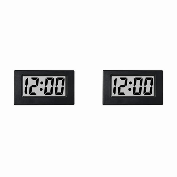 2X Mini Clock Triangle LED Screen Lectronic Digital Alarm Screen Desktop Clock for Home Office Table Bedroom Decor Black