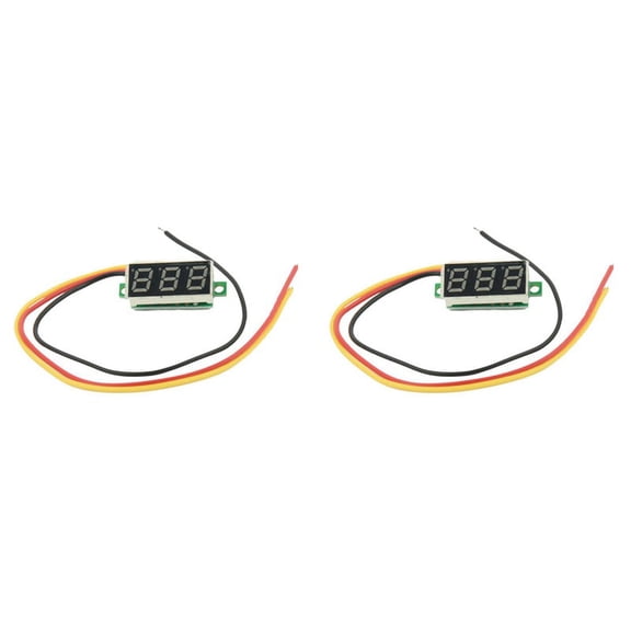 2X Mini Digital Voltmeter DC 0100V LED Panel Voltage Meter 3Digital with 3 Wires Red