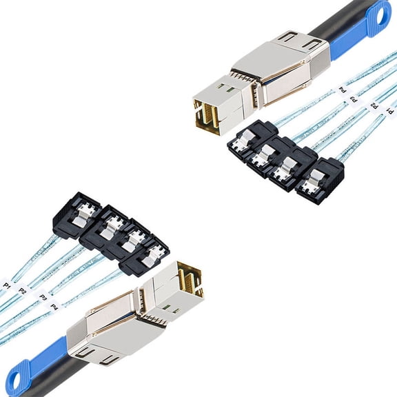 2X SFF-8644 to 4 x 7Pin Hard Disk Cable 12Gbps Server External Hard Disk High-Speed Cable 3.33TF/1M