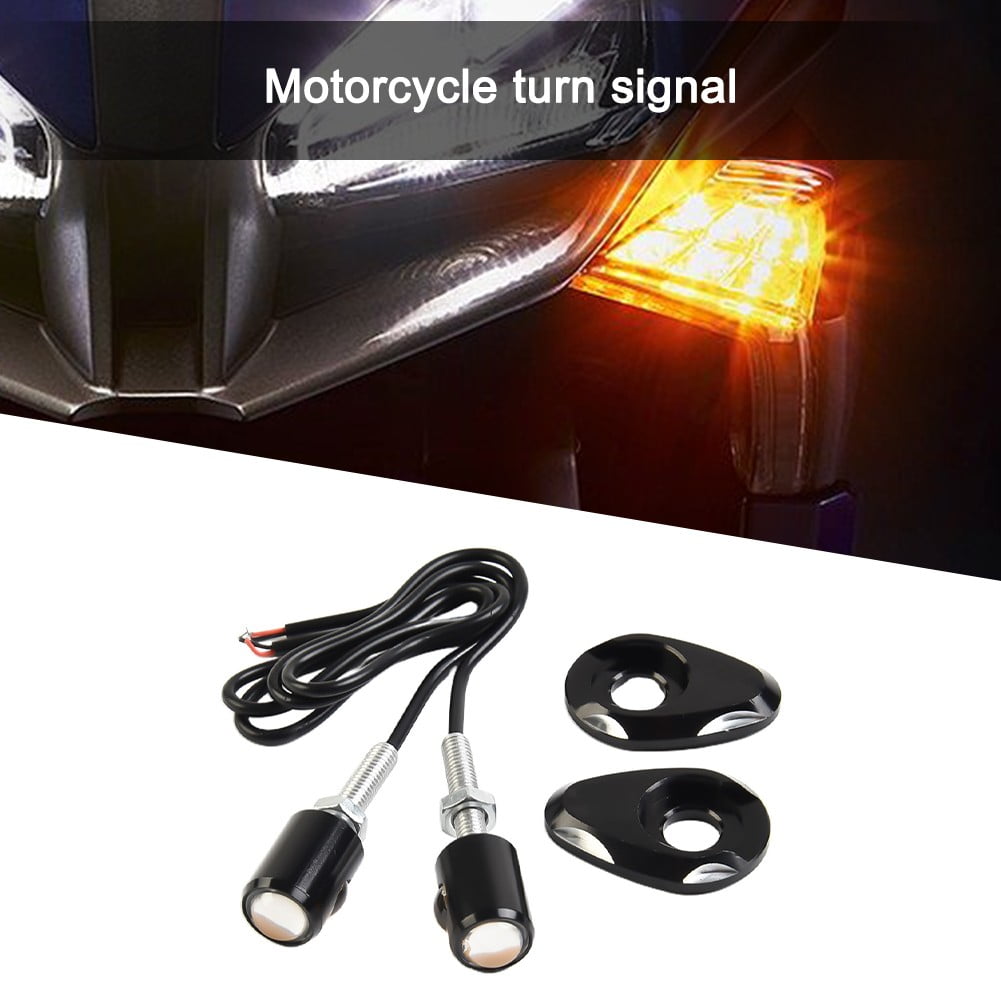 2X Mini LED Motorcycle License Plate Turn Signals Indicator Amber