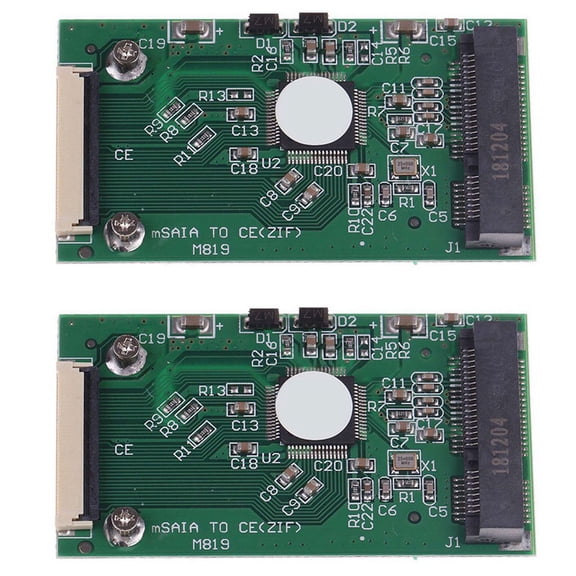 2X Mini Msata Pci-E 1.8 Inch Ssd to 40 Pin Zif Ce Cable Adapter Converter Card