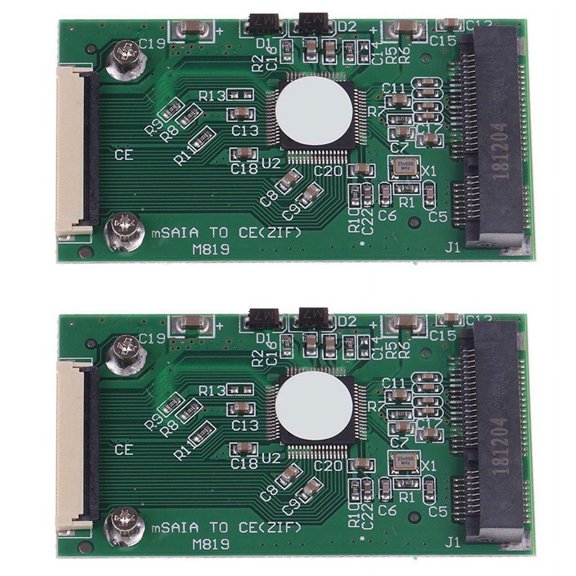 2X Mini Msata Pci-E 1.8 Inch Ssd to 40 Pin Zif Cable Adapter Converter Card
