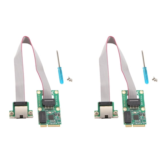 2X Mini PCIe 2.5G Ethernet Card RJ45 Network Adapter Gigabit Network Adapter Mini Pci-E 2500Mbps RJ45