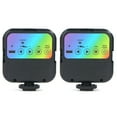 thumbnail image 1 of 2X Mini RGB Full Color Fill Light LED Portable Atmosphere Video Light for SLR Cameras and Video Cameras,2 x fill light,Black, 1 of 7