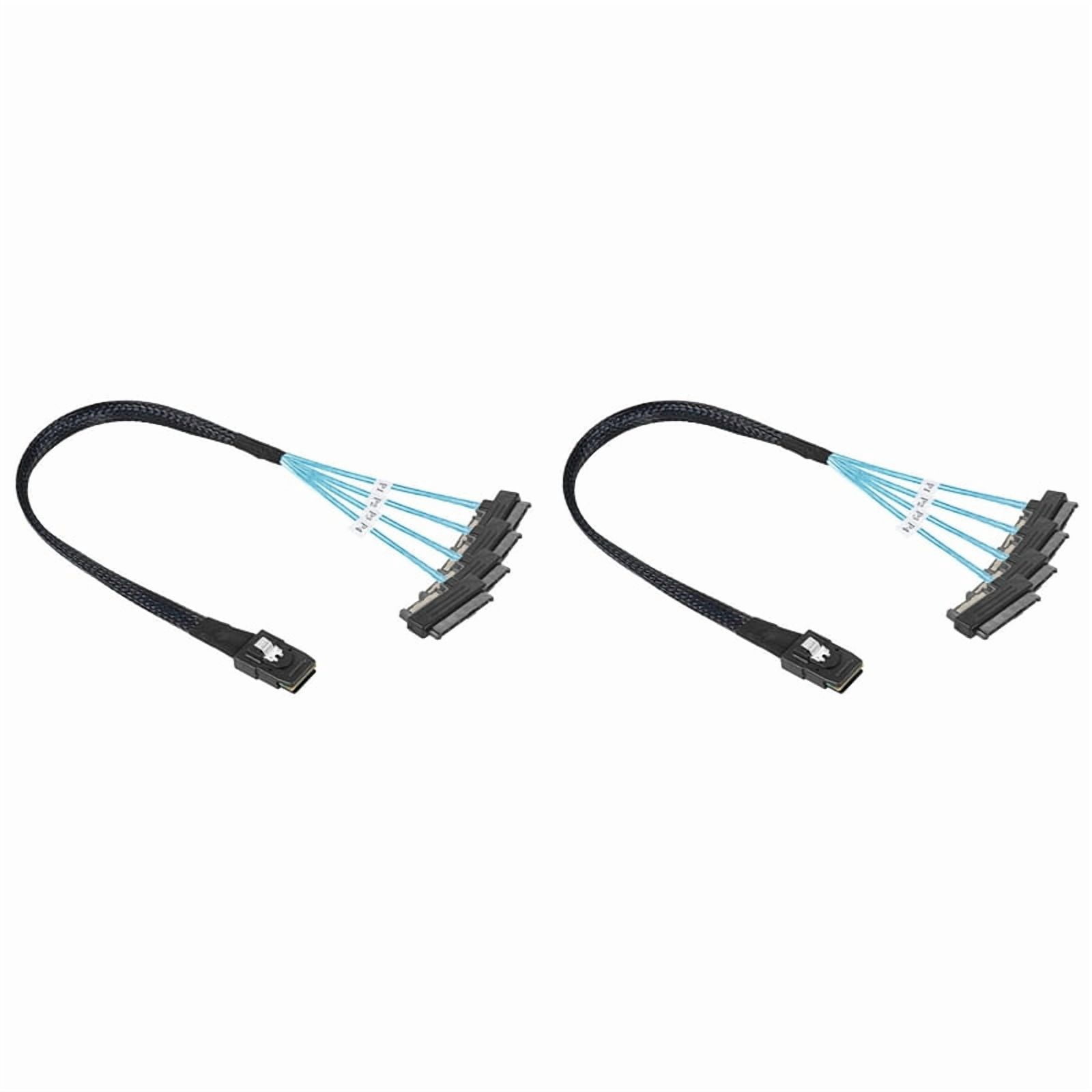 2X Mini Sas Sff-8087 to 4 Sff-8482 Server Array Card Hard Drive Data Cable Sata Power Cable 1m,2 x Mini Sas Sff-8087 To 4 Sff-8482 Cable