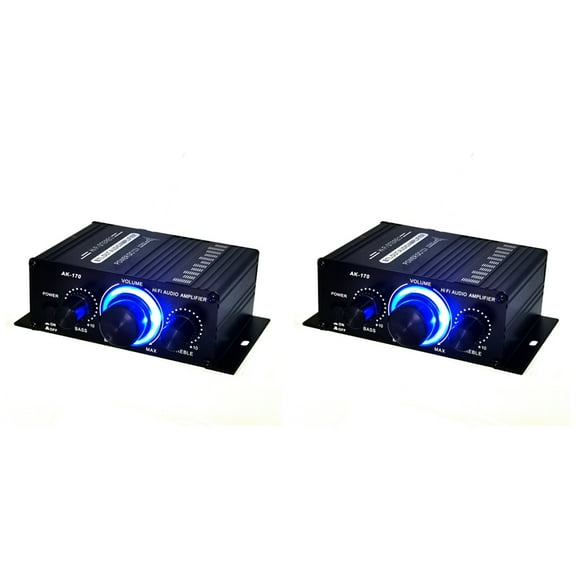 2X Mini Stereo Amplifier Dc12V Dual Channel Hi-Fi Audio Player Supports Mobile Phone DVD Input