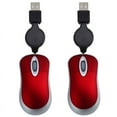 thumbnail image 1 of 2X Mini USB Wired Mouse Retractable Cable Tiny Small Mouse 1600 Optical Compact Travel Mice for 98 2000 XP, 1 of 4
