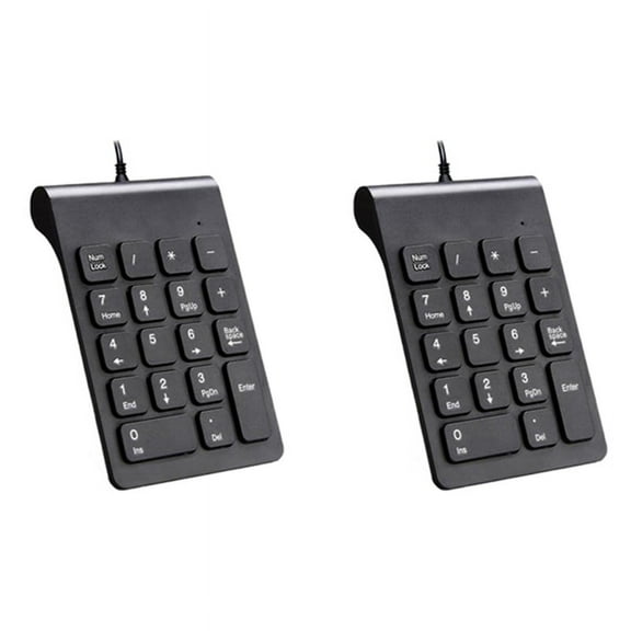 2X Mini USB Wired Numeric Keypad Numpad 18 Keys Digital Keyboard for Accounting Teller Laptop Windows Android (Black)