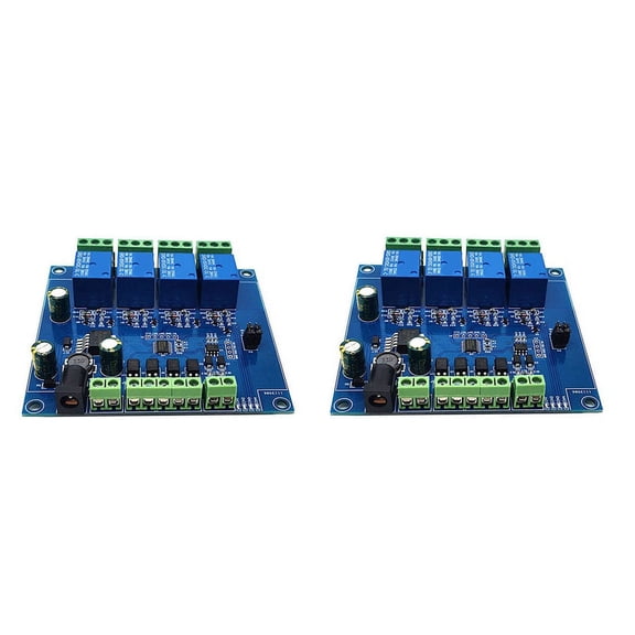 2X Modbus RTU 4 Way Relay Module 7-24V Relay Module Switch RS485/TTL Input and Output with Anti Reverse Protection,2 x Relay Module,Blue