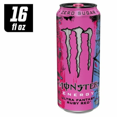 2X - Monster Zero Sugar Ultra Fantasy Ruby Red Energy Drink Can
