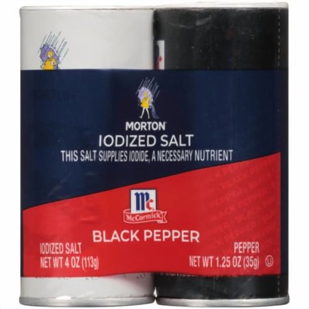 2X-Morton Iodized Salt & McCormick Black Pepper - 5.25 oz