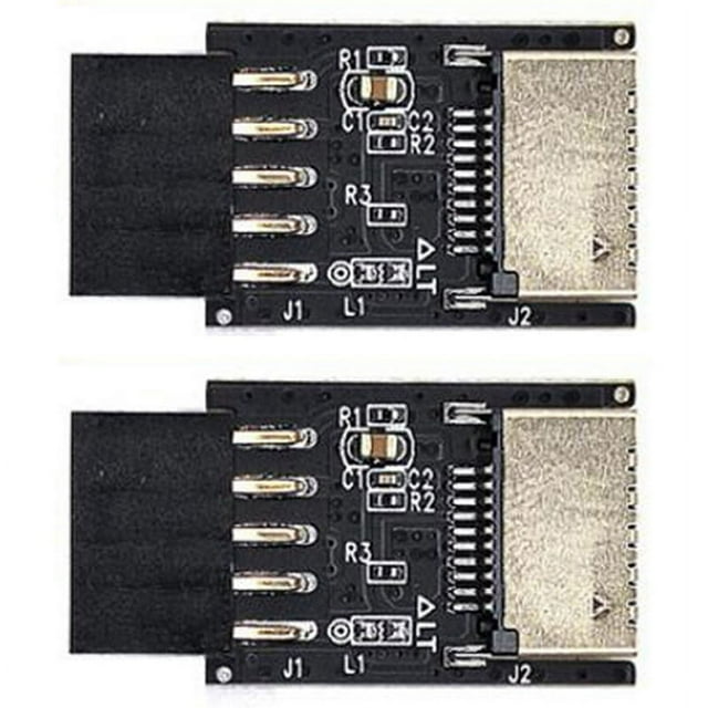 2X Motherboard USB2.0 9Pin to TYPEC AKEY Front Connector Converter
