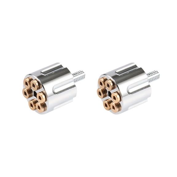 2X Motorcycle 1/4-20 Rear Seat Bolt M6 Knob Cover for Wide Glide Street Bob Fatbob Softail Silver
