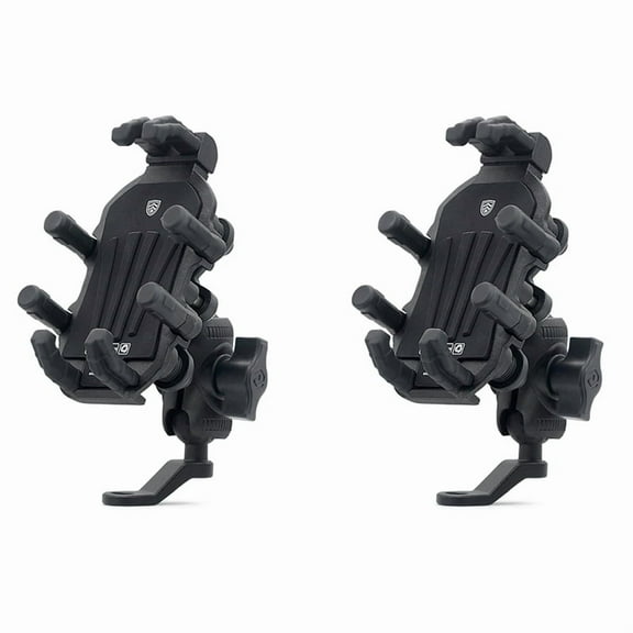 2X Motorcycle Bike Phone Mount with Vibration Dampener for 4.7-7.1 Inch Phones, Universal Rearview Mirror Mount,2 x Motorcycle Phone Mount,Black