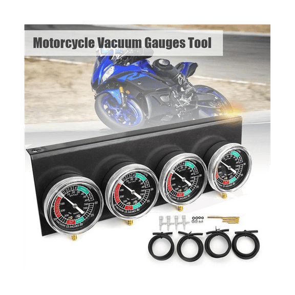 2X Motorcycle Carburetor Synchronizer Vacuum Gauges Tool Vacuum Gauge Balancer for // Black