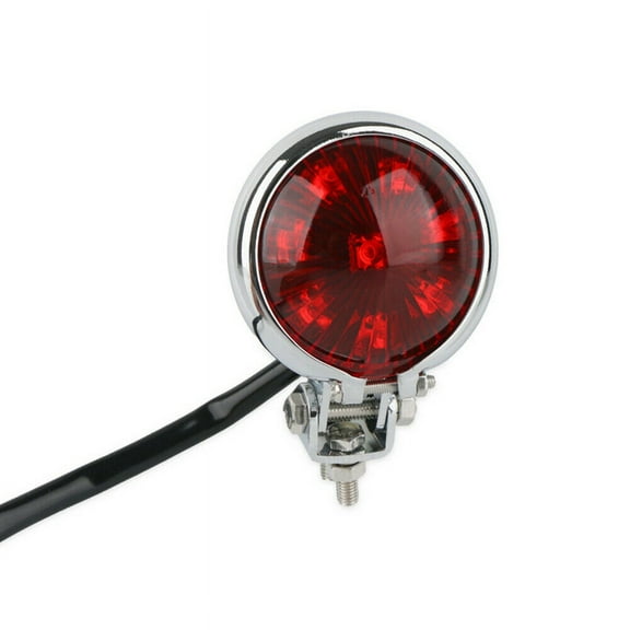2X Motorcycle LED Rear Tail Light Brake Stop Lamp Moto LED Tail Light for  Chopper Cafe Chrome