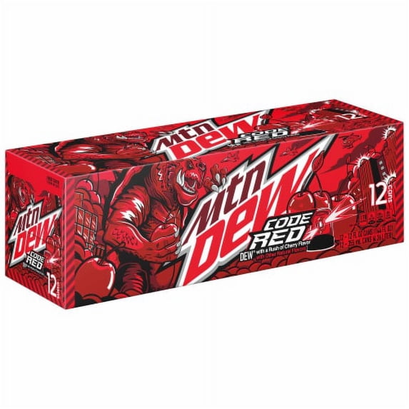 2X-Mountain Dew Code Red Soda Can - 12 fl oz - 12 pk