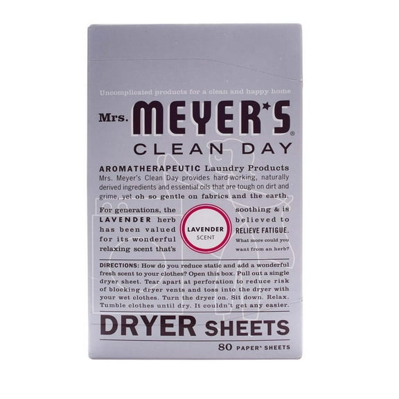 Mrs. Meyer's Clean Day Fabric Softener Dryer Sheets - Lavender - 2 Pack, 80 Count Each
